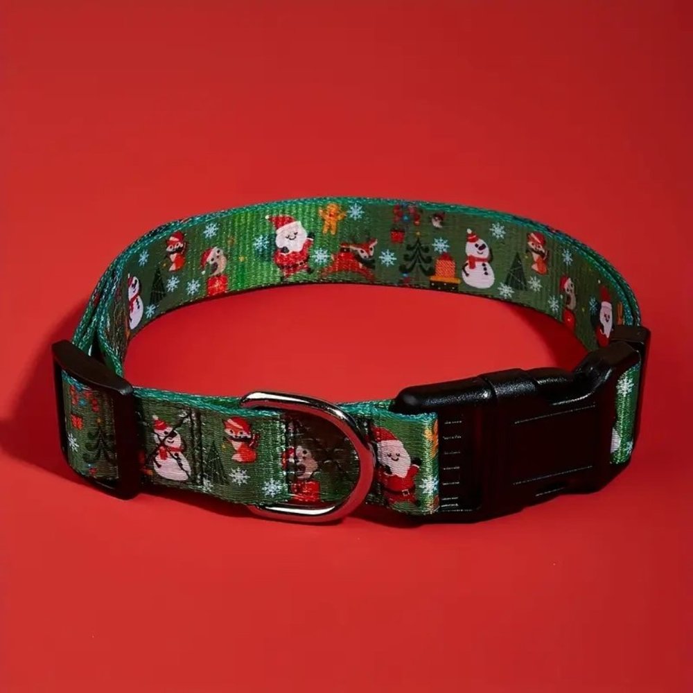 NWT Christmas Holiday Dog Collar Green Medium